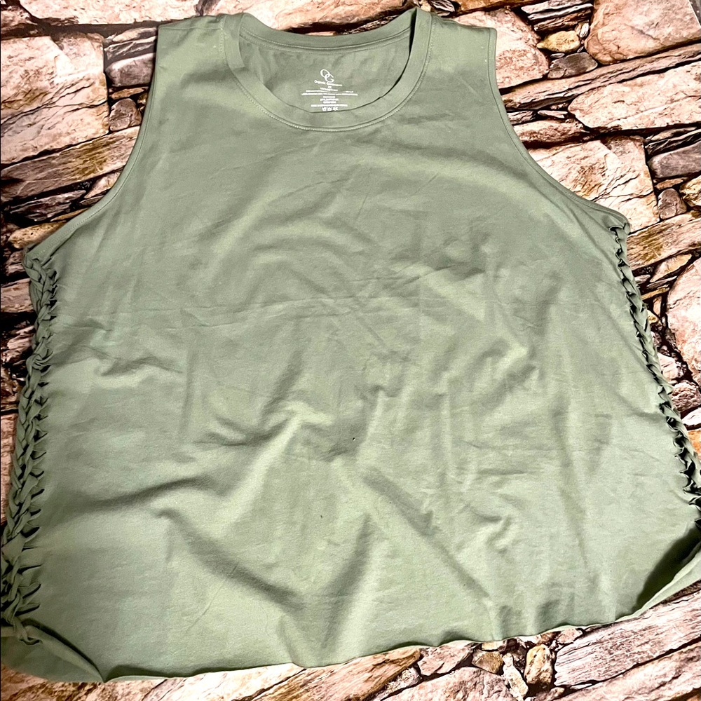NWOT 2XL Organic Generation muscle tee/yoga top. Braided sides